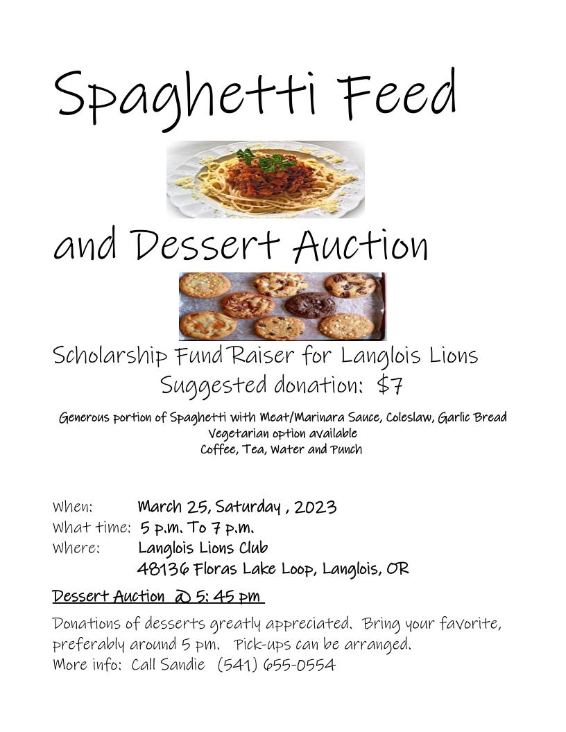 Langlois Lions Spaghetti Feed