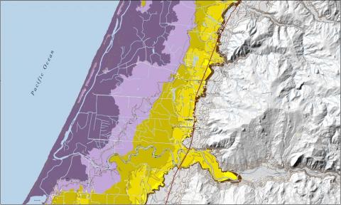 Local Source (Cascadia Subduction Zone) Tsunami Inundation Map Langlois, Oregon